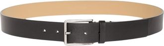 Calvin Klein Mens Warmth Square Buckle 3.5 cm Smooth Belt, Black (Black/Antique Silver), 35.4 inches
