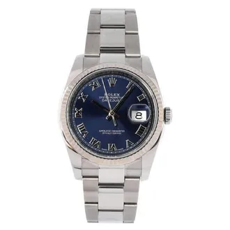 Rolex Oyster Perpetual Datejust Automatic Watch Stainless Steel and White Gold 36 in Metallic Silver at Nordstrom