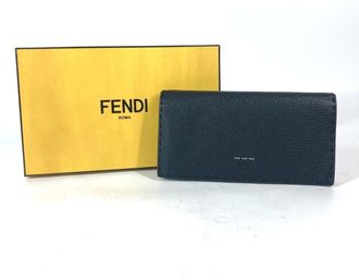 Fendi Black Leather Long Wallet (Bi-Fold) (Pre-Owned)