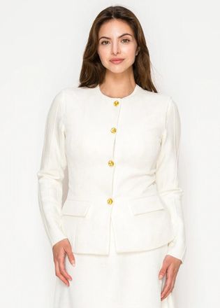 YAL New York White Button-Front Jacket