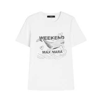 Max Mara T-Shirts, female, White, Size: S Crew Neck T-shirt