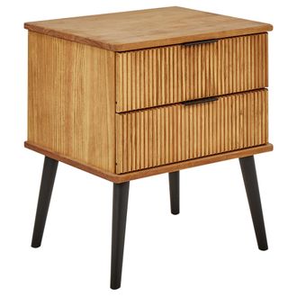 Beliani Beliani - Mesita De Noche De Madera De Pino 2 Cajones Madera Clara Timmins
