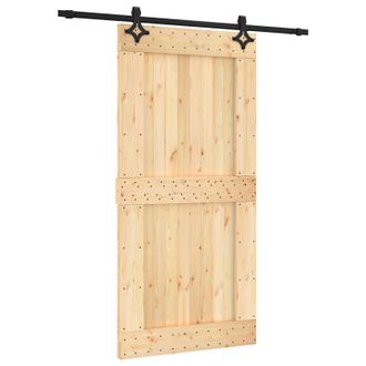 vidaXL Puerta Corredera 100 X 210 Cm Natural Y Negro Vidaxl