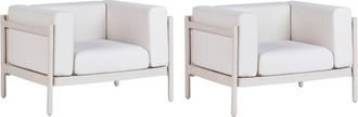 Beliani Set di 2 poltrone da giardino moderne Struttura sintetica con cuscini beige chiaro Ferretti