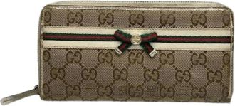 Gucci Pre-owned Wallets, female, Beige, Size: ONE SIZE Pre-owned Leather Wallet