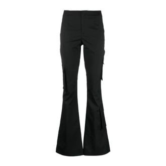 Philosophy di Lorenzo Serafini Wide Trousers, female, Black, Size: S Elegant Flared Wide Trousers