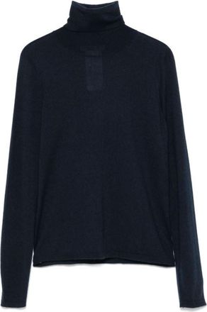 Max Mara Navy Blue Turtle Neck Top