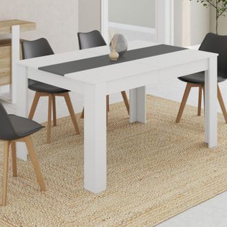 IDMarket Georgia Mesa De Comedor Para 6 Personas Blanca Y Gris 140 X 90 Cm