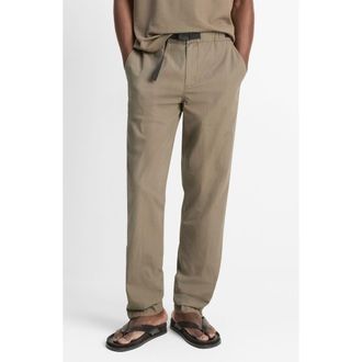 Vince Flat Front Cotton Ripstop Belted Pants in Dome at Nordstrom Rack, Size Xx-Large