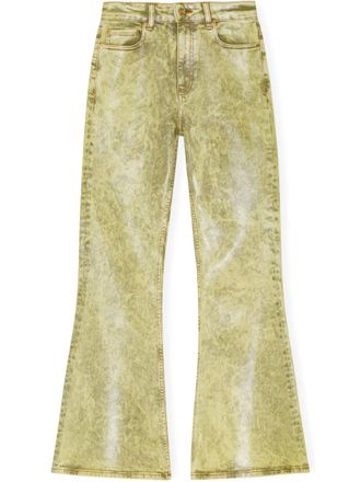 Ganni bleached-effect jeans - women - Fabric - 26 - Green