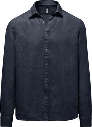 Bomboogie Linnen Overhemd met Lange Mouwen - Heren - Casual Overhemden - Blauw - 3XL - Linnen - Overhemden