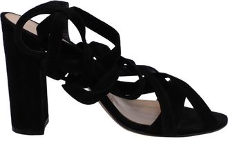 Gianvito Rossi Pre-owned Womens Netley Mews Heeled Sandals in Black Suede - Size UK 6