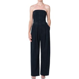 A Gold E Agyness Strapless Wide Leg Denim Jumpsuit in Illusion D Blu at Nordstrom Rack, Size X-Small