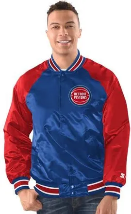 Starter Mens Starter Blue/Red Detroit Pistons Inductee Raglan Full-Snap Varsity Jacket at Nordstrom, Size X-Large