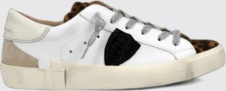 Philippe Model Prsx Bicolour Low-Top Calfskin Trainers with Shield Logo