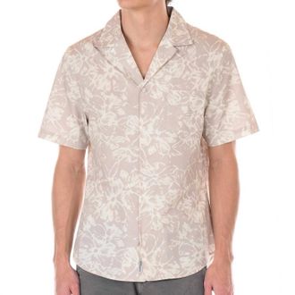 Original Paperbacks Lorence Floral Short Sleeve Shirt In Tan