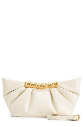 JW PEI Leia Pleated Faux Leather Clutch in White at Nordstrom