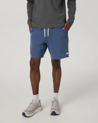 Vuori Clothing Banks Session Shorts Unlined 7 | Azure Linen Texture | XS, Size Extra Small