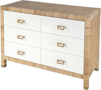Butler Specialty Company Corfu 6 Drawer Natural Raffia Double Dresser