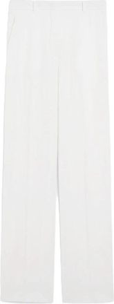 Max Mara Wollen broek - Dames - Straight fit broeken - Wit - S - Wol - Broeken