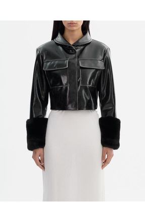 LaMarque Hedda | Cropped Faux Leather Jacket in Black at Nordstrom, Size Xx-Small