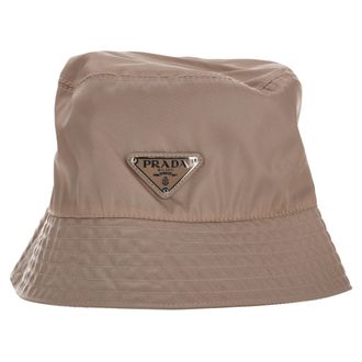 Prada Prada Re-Nylon Bucket Hat in Beigekleurige Polyamide
