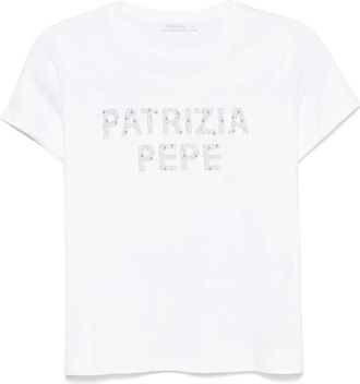 Patrizia Pepe logo-appliqué T-shirt - women - Cotton - 0 - White