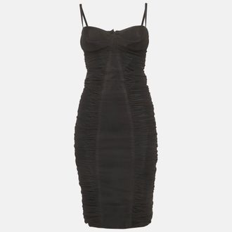 Dsquared2 Black Tulle Ruched Bodycon Dress
