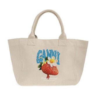 Ganni Dames, Tassen, Beige, Maat: ONE Size Katoen