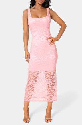 Bebe Square Neck Lace Maxi Dress in Fuchsia at Nordstrom Rack, Size X-Small