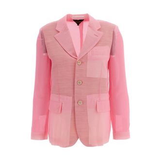 Comme Des Gar&ccedil;ons Semi-sheer Double-layer Blazer - Dames - Jassen - Roze - Maat: L
