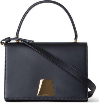 Akris Small Alice Leather Top Handle Bag in Black at Nordstrom