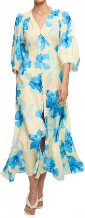 Kivari Sophie Maxi Dress In Yellow Blue