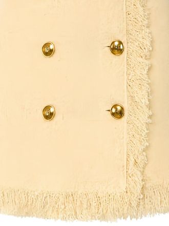Elisabetta Franchi Boucl&eacute; Knit with Fringe Trim Skirt - Cream