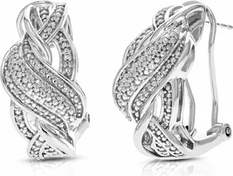 Vir Jewels 1/10 cttw Lab Grown Diamond Dangle Earrings in Sterling Silver With Latch Backs For Women
