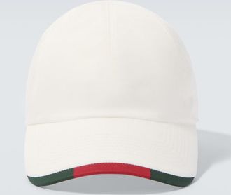 Gucci Web Stripe cotton-blend baseball cap