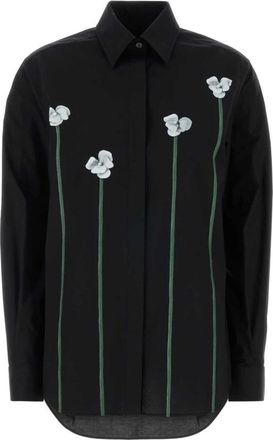 Moschino Stretch Poplin Shirt - Dames - Overhemden - Zwart - XS - Katoen - Overhemden