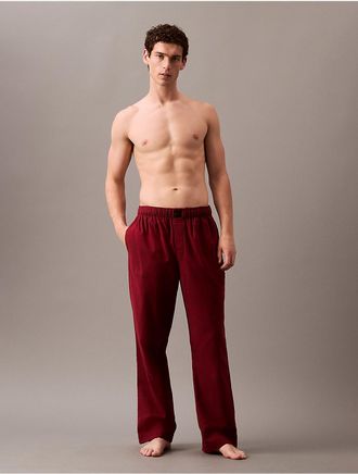 Calvin Klein Mens Flannel Sleep Pants - Red - XL