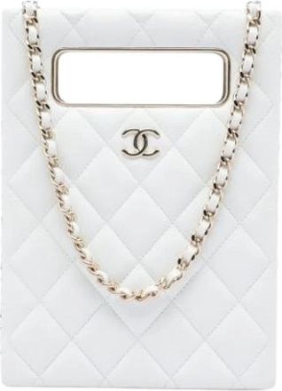 Chanel Pre-owned Satchel - Dames - Vintage Mini Tas - Wit - ONE Size - Leer - Vintage