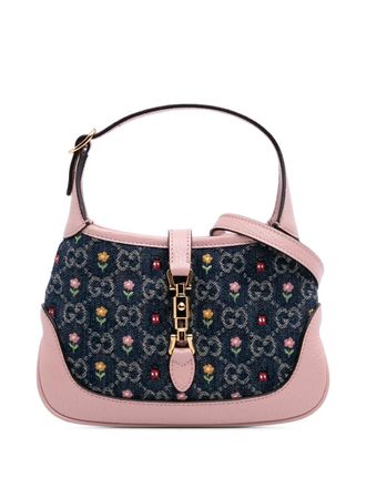 Gucci 2016-2025 Limited Edition Mini GG Embroidered Denim Floral Jackie 1961 crossbody bag - women - Calf Leather/Denim - One Size - Blue