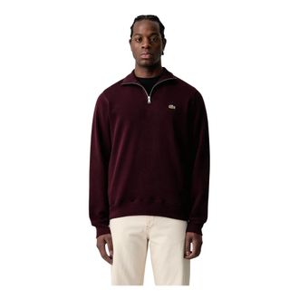 Lacoste Sweatshirt met rits en hoge hals - Heren - Truien - Bruin - Maat: 2XL Katoen