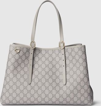 Gucci GG Emblem Large Tote Bag, Grey, GG Canvas