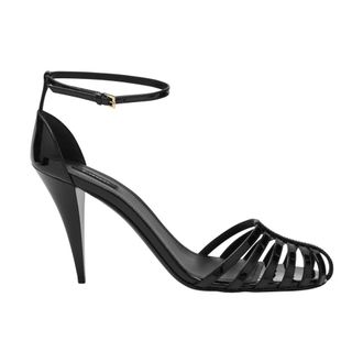Givenchy Schoenen, Dames, Zwart, 38 EU, Leer, Cage Sandalen met Hak