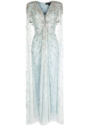 Jenny Packham Abito da sera Lotus Lady con paillettes - Blu