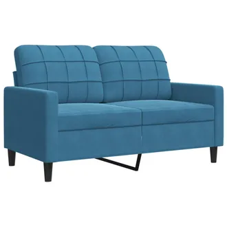 vidaXL Vidaxl - Divano A 2 Posti Blu 120 Cm In Velluto