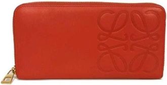 Loewe Pre-owned Long wallet (bi-fold) - Dames - Vintage Accessoires - Rood - ONE Size - Leer - Vintage