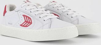 Cariuma Womens Cariuma Salvas Sneaker White Jazzy Pink Leather Lifestyle Shoes HAWK2244