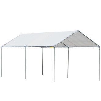 OUTSUNNY Cochera exterior 294x595x260 cm blanco
