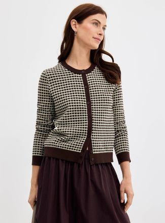 Contemporaine Womens Scale texture fine-knit Cardigan Sweater