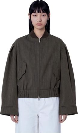 Ganni Chaqueta Boxy de Lana Melange Ligera - Jackets - Mujer - Marr&oacute;n - 2XS